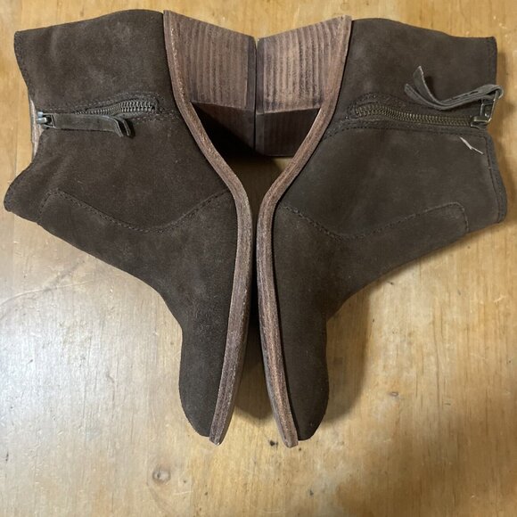 Madewell Janice Side Zip Booties Boots Size 10 Leather Brown F5076 2in Heel - Picture 8 of 14